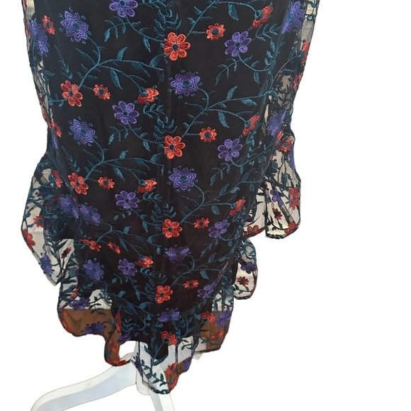 Sam Edelman Embroidered Floral High Low Strapless Dress. Sz: 8 - Picture 7 of 10